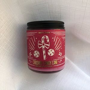 White barn crushed candy cane scented candle